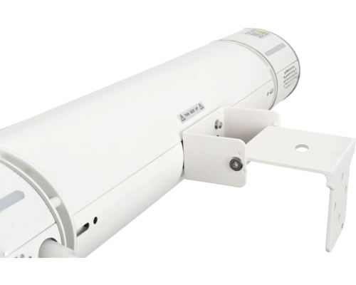 Detaljvy av markis med monteringsfäste