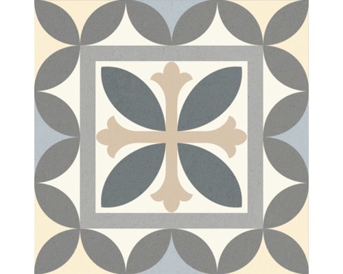 Dekorativ golvplatta med ornamentmönster