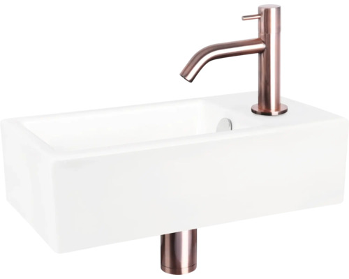 Rektangulärt tvättställ för bänkskiva med blandare