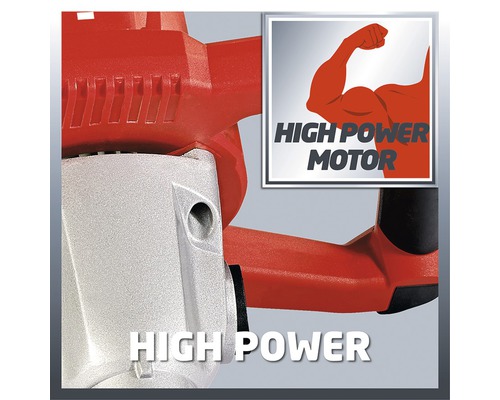 Detaljvy av en borrhammare med texten High Power Motor