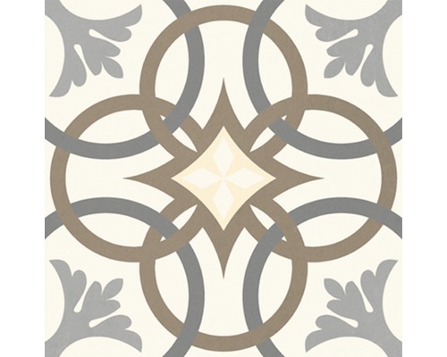 Dekorativ platta med cirkel- och blomstermönster