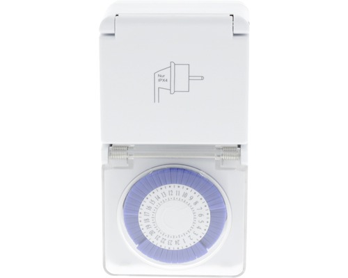 Analog timer för utomhusbruk med fällbart lock