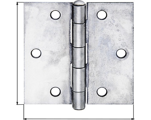 Metalliskt dörrband med rundade hörn