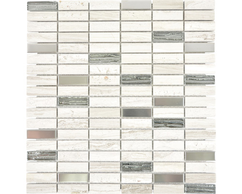 Mosaik natursten XNM SM67 grå vit 29,8 x 30,4 cm