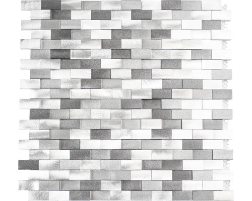 Mosaik aluminium grå blank 30,1x30,4 cm