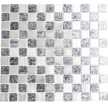 Mosaikplatta med kvadratiska element och olika ytor