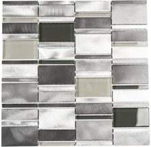 Mosaikplatta av glas och metall
