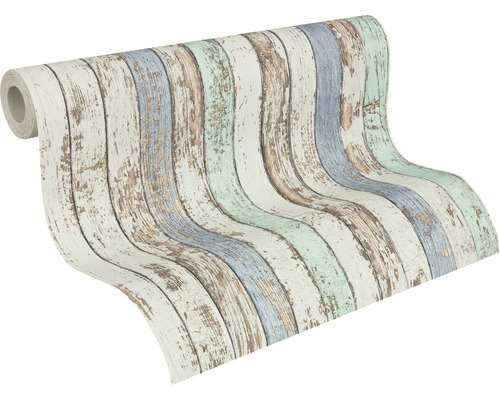 Tapetrulle med träplankmotiv