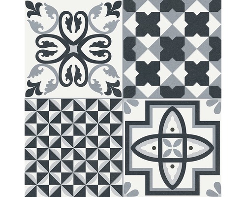 Dekorativa plattor med blom- och geometriska mönster