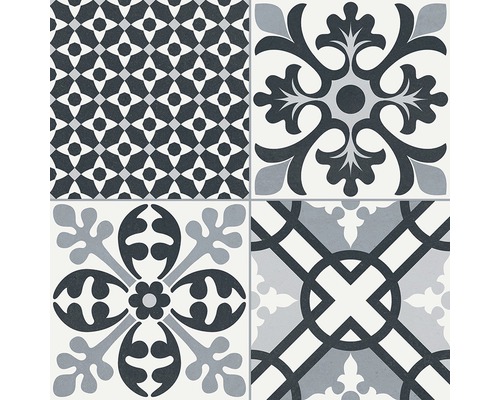 Dekorativa golvplattor med olika mönster