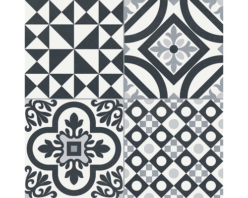 Dekorativa plattor med geometriska och blommiga mönster