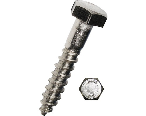 Fransk träskruv DRESSELHAUS 6x40mm DIN 571 rostfritt stål A2 50-pack Träskruv med sexkantshuvud