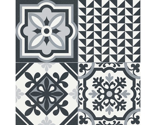 Dekorativa plattor med geometriska och blommiga mönster