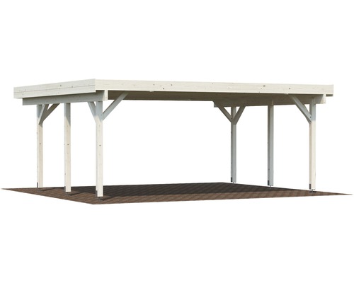 Träcarport med platt tak för utomhusbruk