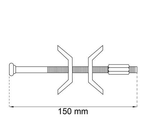 Ritning av en 150 millimeter lång distanshållare