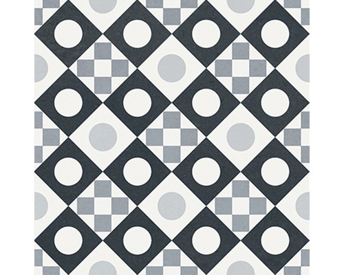 Kakelmönster med cirklar och kvadrater