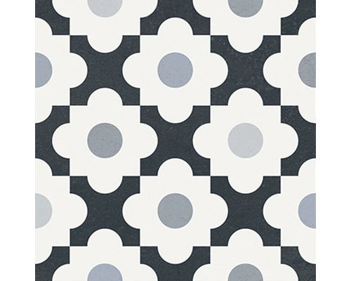 Mönster av keramiska plattor med blomdekor