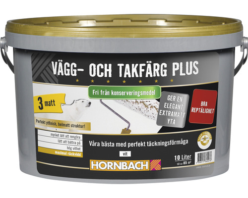 Vägg- och Takfärg Plus konserveringsmedelsfri 10L Vägg- och Takfärg Plus konserveringsmedelsfri 10L