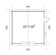 Garage PALMAKO Roger 29,2m² med sektionsport