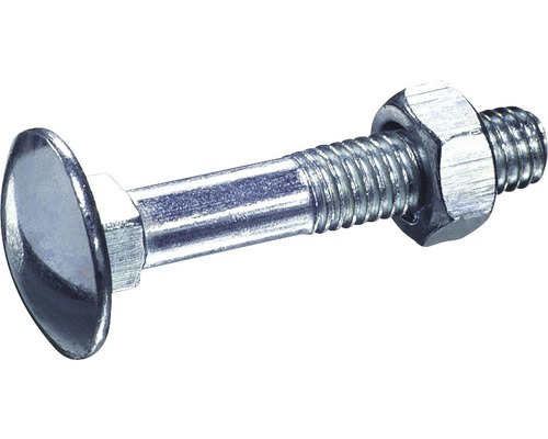 Låsskruv 6x160 mm DIN 603 gal. förzinkad 25 st. Vagnbult med mutter