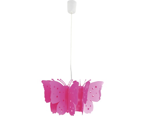 Rosa hänglampa med fjärilsdesign