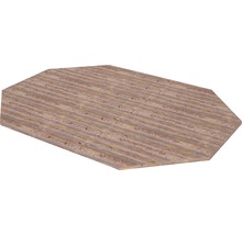 Åttakantig bordsskiva med trästruktur