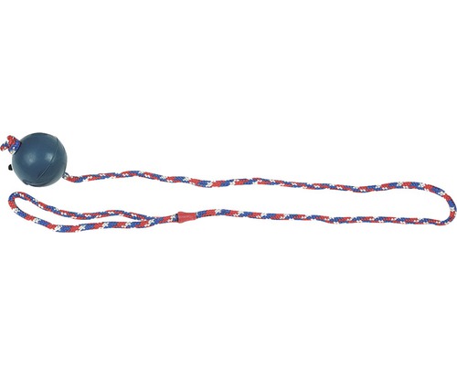 Hundleksak KARLIE gummiboll 6,3cm med rep