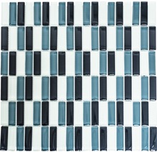 Mosaikplatta med avlånga, rektangulära glasstenar