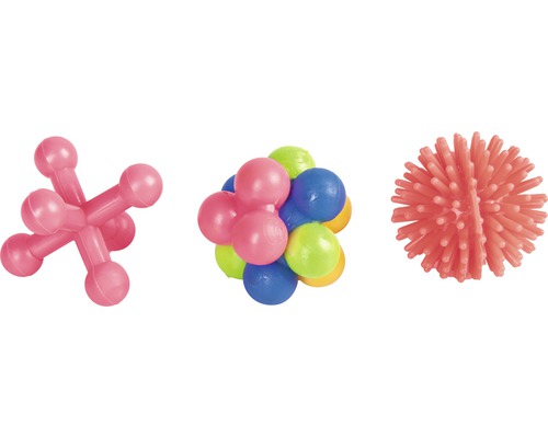 Tre olika massagebollar