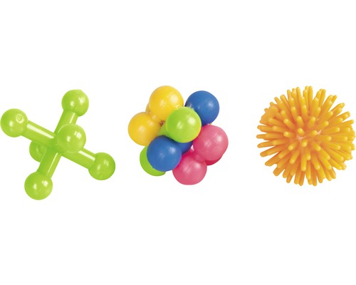 Tre olika sensoriska bollar för barn