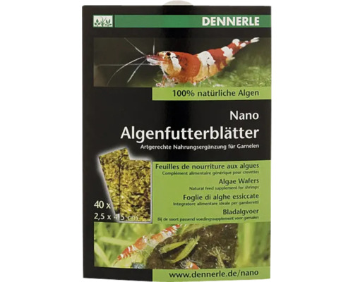 Fiskfoder DENNERLE Nano algfoderblad 40st Fiskfoder DENNERLE Nano algfoderblad 40st