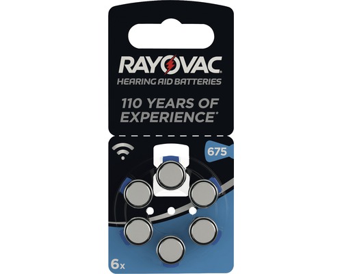 Knappcellsbatteri RAYOVAC Acoustic 675 6-pack