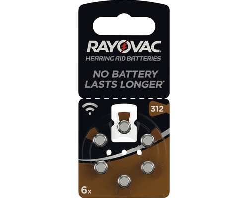 Knappcellsbatteri RAYOVAC Acoustic 312 6-pack-0