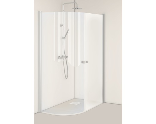 Komplett duschkabin med duschset och hörningång
