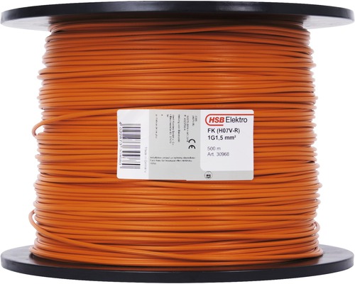 Elkabel på spole, 1G1,5 mm², 500 meter, HSB Elektro logotyp