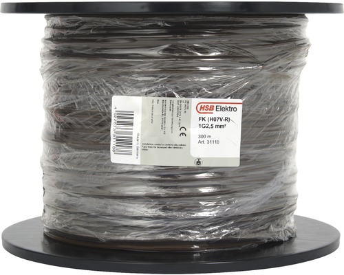 Installationskabel FK (H07 V-R), 2,5 mm², brun, metervara HSB Elektro installationskabel FK (H07V-R) 1G2,5 mm² på spole