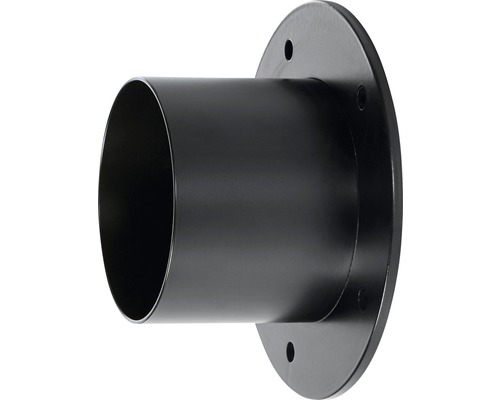 Metallbeslag runt 239 125x210x100mm Svart vägguttag för ventilationsrör