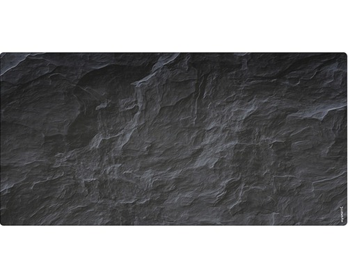 Stänkskydd till badrum MYSPOTTI Aqua antracit 900x450 mm Skiffer Närbild av en skifferplatta som bakgrund