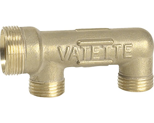 VATETTE Fördelare 2-rör 22x15 1875805 Vatette T-koppling i mässing med gänga