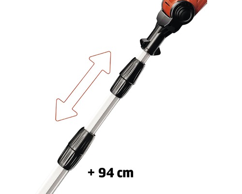 Förlängningsstång för trädgårdsredskap med en extra längd på 94 centimeter