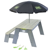 Sand-, vatten- och picknickbord EXIT Aksent Deluxe inkl. 1 bänk 89x95x50cm grå-thumb-1