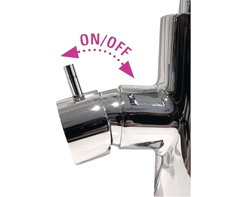 Närbild av vattenkran med ettgreppsblandare för vattenreglering