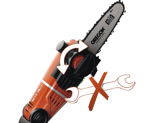 Kedjesåg, kedjebyte utan verktyg