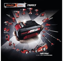 Power X Change-familjen: batteri och tillhörande trädgårdsredskap och verktyg
