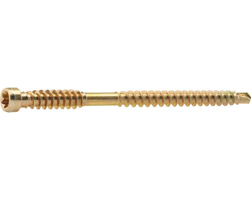 Golv- och listskruv GRABBER PTX 4,5x75mm gulkromaterad 250-pack Detalj av guldskruvar för spånskivor