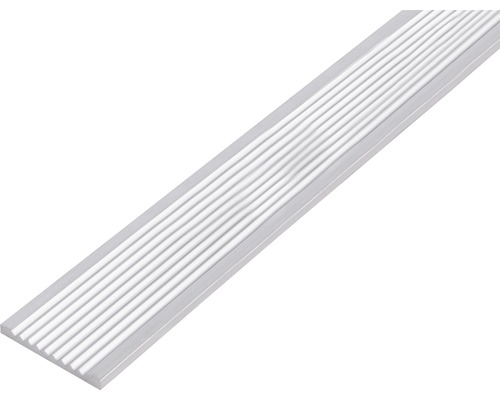 Plattlist ALBERTS aluminium silver eloxerad räfflad 40x3mm 1m Räfflad aluminiumavslutningslist