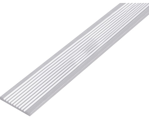 Plattlist ALBERTS aluminium natur räfflad 40x3mm 1m Trappkantsprofil av aluminium med räfflad yta