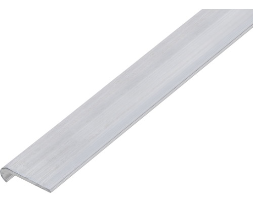 Slutprofil ALBERTS rund aluminium natur 20x6x1,3mm 1m Trappkantsprofil i aluminium