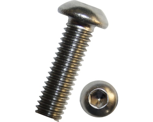 Kullrig maskinskruv DRESSELHAUS med insex fäste ISO 7380-1 6x10mm Linsskruv med insexkant