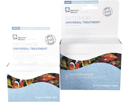 Aquarium Münster Ektomor Universal Treatment för behandling av fisksjukdomar, förpackningar med 100 gram och 500 gram